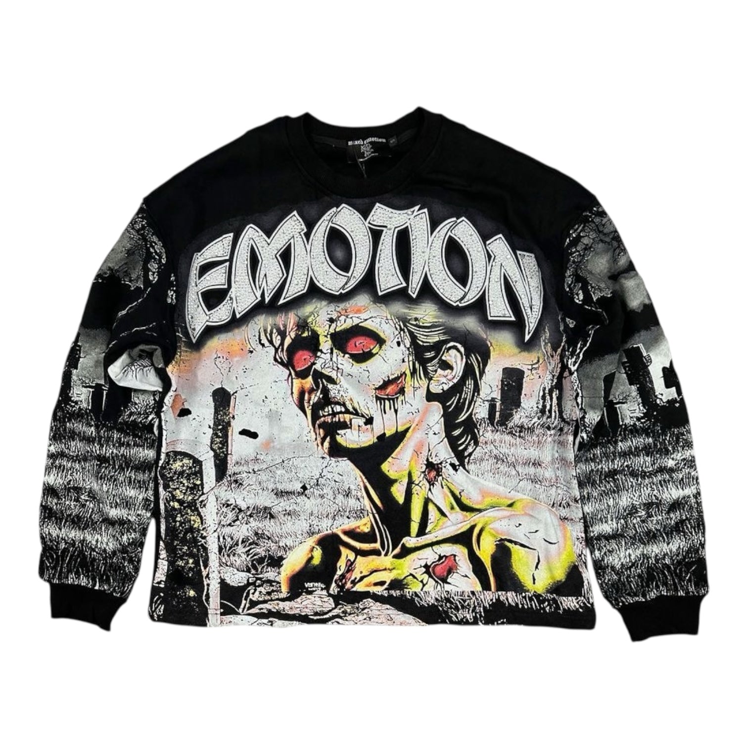 MIXED EMOTION: Tombstone Rhinestone LS Tee